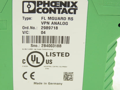 Phoenix Contact FL MGUARD RS PLC VPN Analog Router Module