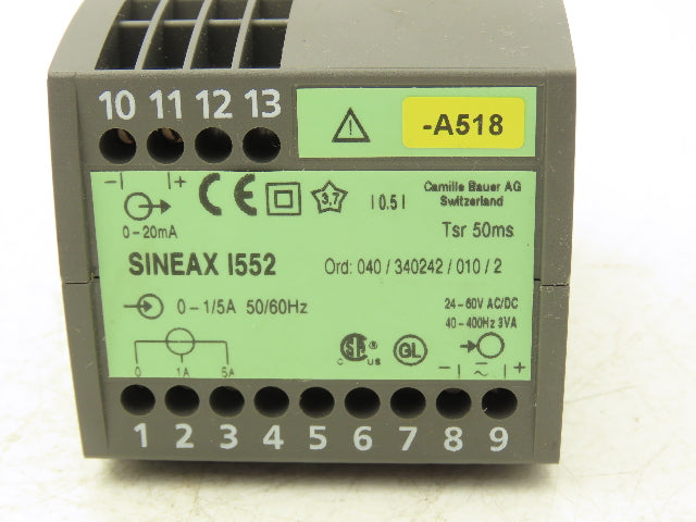 Sineax I552 Industrial AC Current Measuring Transducer 0-1/5A