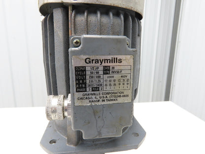 Graymills IMV50-F Immersion Coolant Pump 3/4"npt 35gpm 1/2Hp 230/460V Cast Iron