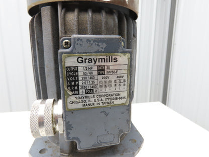 Graymills IMV50-F Immersion Coolant Pump 3/4"npt 35gpm 1/2Hp 230/460V Cast Iron