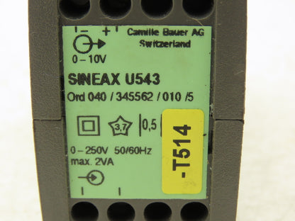 Sineax U543 Industrial AC Current Measuring Transducer 0-250V 50/60Hz 2VA