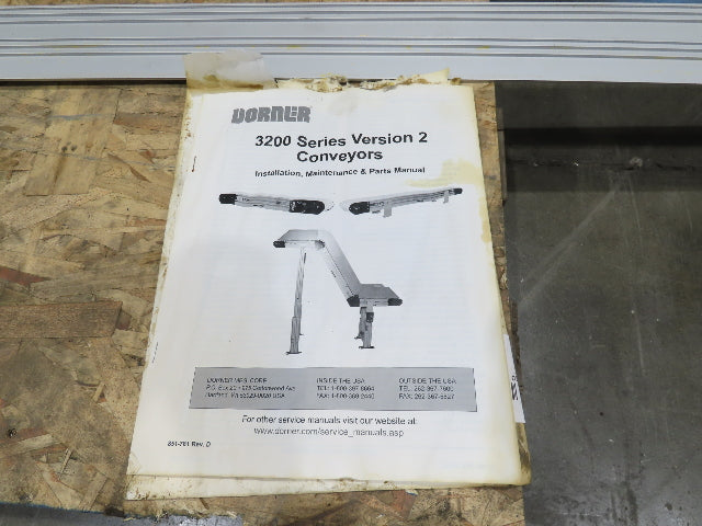 Dorner 3200 Series Belt Conveyor 12"W x 10'L - No Drive - Read Description