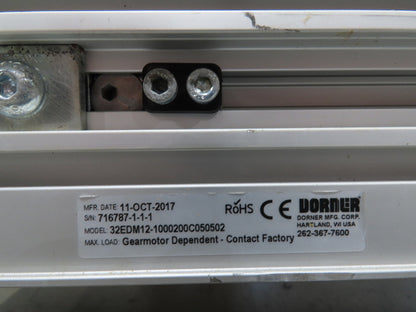 Dorner 3200 Series Belt Conveyor 12"W x 10'L - No Drive - Read Description