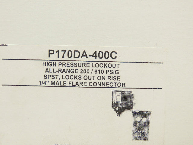 Johnson Controls P170DA-400 SPST Pressure Control Switch Single Pole 610 psi