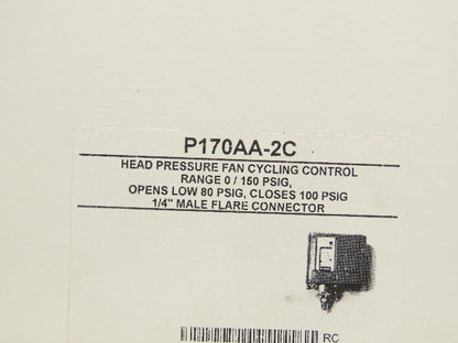 Johnson Controls P170AA-2 SPST Pressure Control Switch Single Pole 150 psi