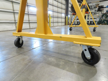 HSI Handling Systems 1-Ton 2000Lb Portable Gantry Crane 9' Span 5'-7' Adj Height