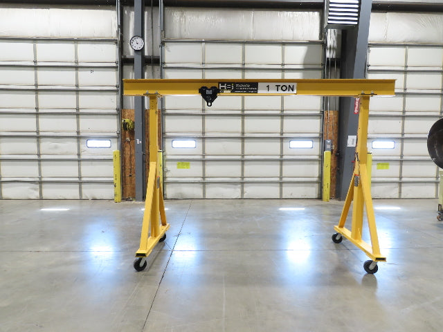 HSI Handling Systems 1-Ton 2000Lb Portable Gantry Crane 9' Span 5'-7' Adj Height