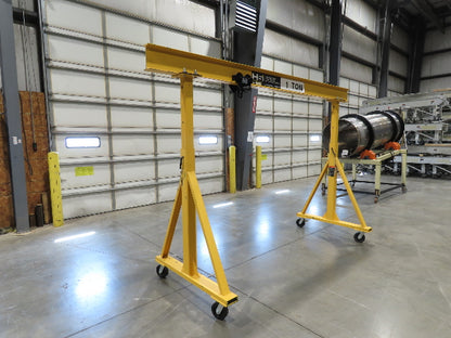 HSI Handling Systems 1-Ton 2000Lb Portable Gantry Crane 9' Span 5'-7' Adj Height