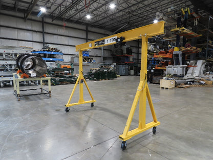 HSI Handling Systems 1-Ton 2000Lb Portable Gantry Crane 9' Span 5'-7' Adj Height