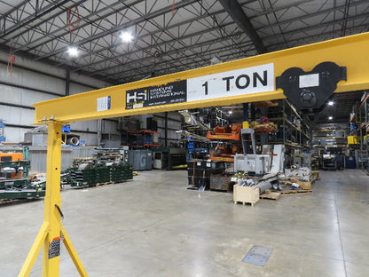 HSI Handling Systems 1-Ton 2000Lb Portable Gantry Crane 9' Span 5'-7' Adj Height