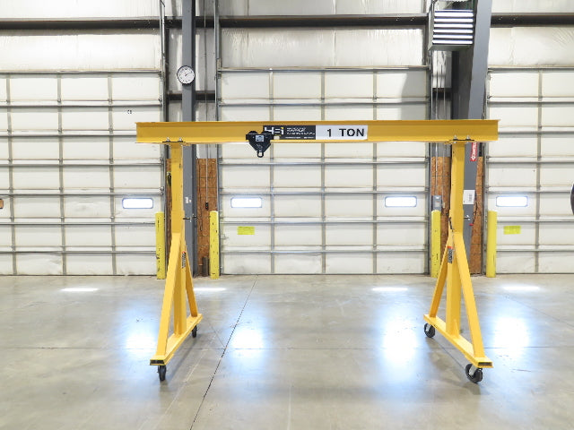HSI Handling Systems 1-Ton 2000Lb Portable Gantry Crane 9' Span 5'-7' Adj Height