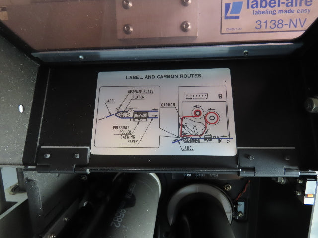 Label Aire 3138NV High Speed Label Applicator 120V Air Blow Sato Printer 4" Wide