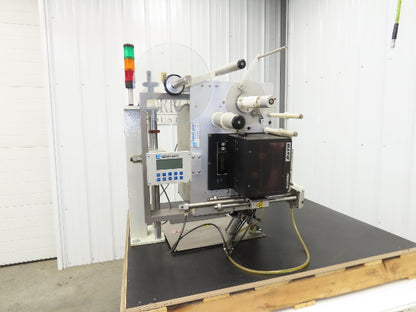 Label Aire 3138NV High Speed Label Applicator 120V Air Blow Sato Printer 4" Wide