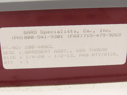 Gardserts 200-408CL Coarse Thread Assortment Repair Kit w Case Hardened Steel