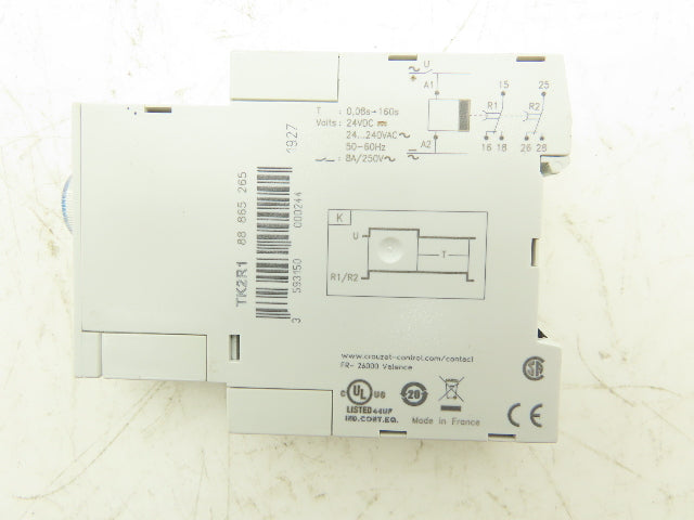Crouzet TK2R1 Time Delay Relay 0.08-160s 240VAC 8A 24VDC Coil Lot of 2