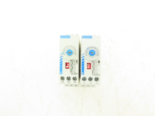 Crouzet TK2R1 Time Delay Relay 0.08-160s 240VAC 8A 24VDC Coil Lot of 2