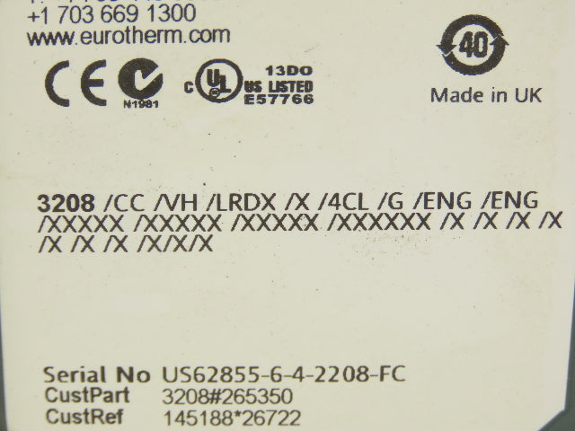 Eurotherm 3208 PLC Temperature Controller Module 3208/CC/VH