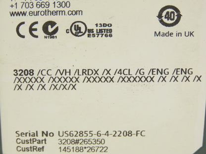 Eurotherm 3208 PLC Temperature Controller Module 3208/CC/VH