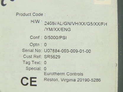 Eurotherm 2408i PLC Temperature Controller Module With Display 2408i/AL/GN/VH