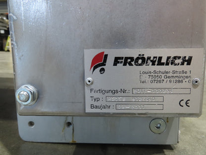 Frohlich RS75B 17' 5"L Slider Bed Conveyor 350mm Belt .37kw 460V 3PH 72 FPM