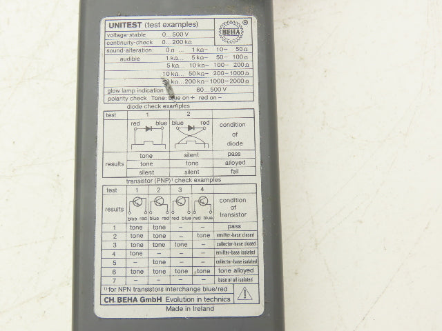 BEHA V1X-440 Circuit Tracer Kit Unitest Voltage Field Indicator Continuity Test