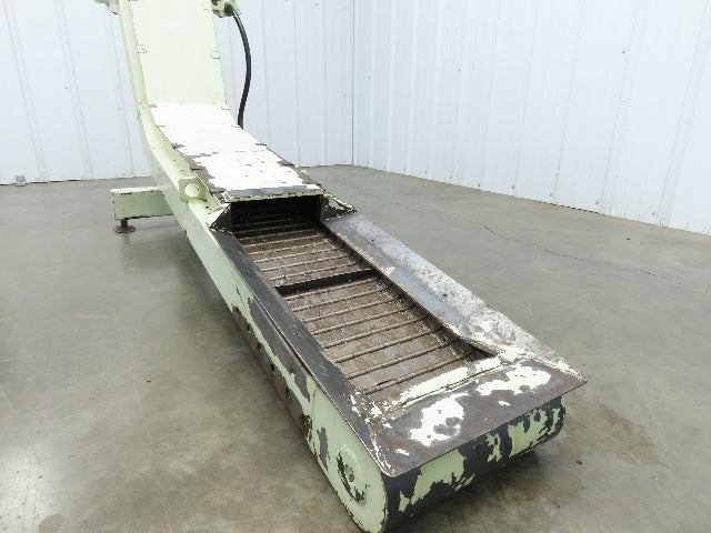 Tsubaki MT10 10"W x 74"L Chip Conveyor 7.5"W Steel Belt 29"H Discharge 220V 3PH