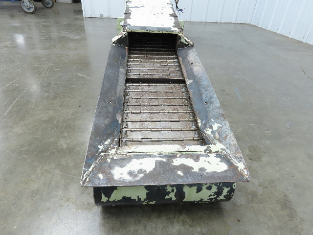 Tsubaki MT10 10"W x 74"L Chip Conveyor 7.5"W Steel Belt 29"H Discharge 220V 3PH