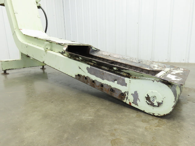 Tsubaki MT10 10"W x 74"L Chip Conveyor 7.5"W Steel Belt 29"H Discharge 220V 3PH