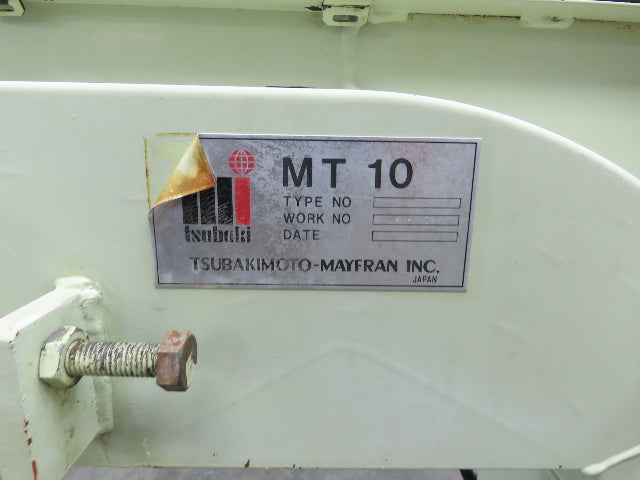 Tsubaki MT10 10"W x 74"L Chip Conveyor 7.5"W Steel Belt 29"H Discharge 220V 3PH