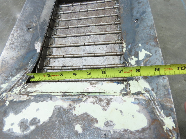 Tsubaki MT10 10"W x 74"L Chip Conveyor 7.5"W Steel Belt 29"H Discharge 220V 3PH