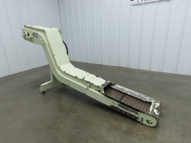 Tsubaki MT10 10"W x 74"L Chip Conveyor 7.5"W Steel Belt 29"H Discharge 220V 3PH