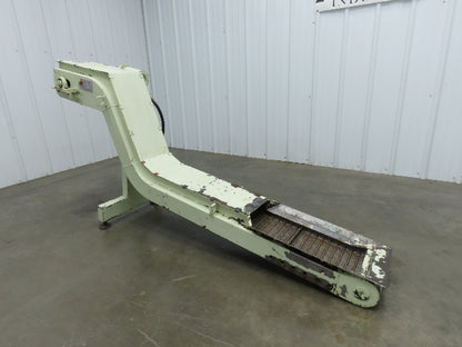 Tsubaki MT10 10"W x 74"L Chip Conveyor 7.5"W Steel Belt 29"H Discharge 220V 3PH