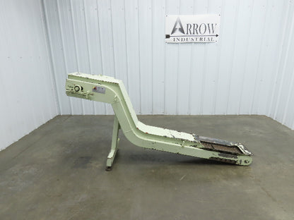 Tsubaki MT10 10"W x 74"L Chip Conveyor 7.5"W Steel Belt 29"H Discharge 220V 3PH