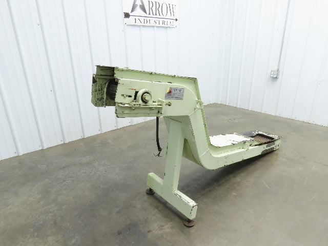 Tsubaki MT10 10"W x 74"L Chip Conveyor 7.5"W Steel Belt 29"H Discharge 220V 3PH
