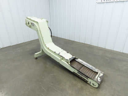 Tsubaki MT10 10"W x 74"L Chip Conveyor 7.5"W Steel Belt 29"H Discharge 220V 3PH