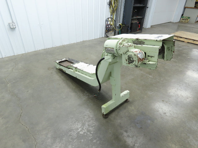 Tsubaki MT10 10"W x 74"L Chip Conveyor 7.5"W Steel Belt 29"H Discharge 220V 3PH