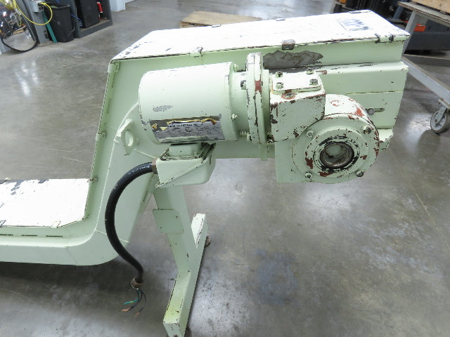 Tsubaki MT10 10"W x 74"L Chip Conveyor 7.5"W Steel Belt 29"H Discharge 220V 3PH