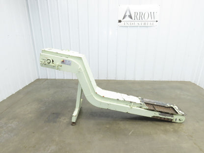 Tsubaki MT10 10"W x 74"L Chip Conveyor 7.5"W Steel Belt 29"H Discharge 220V 3PH