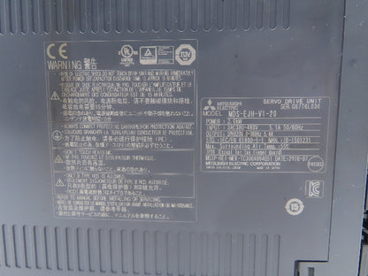 Mitsubishi MDS-EJH-V1-20 AC Servo Drive Unit 2.0kW 5.1A 3ph 323V 0-360Hz Output