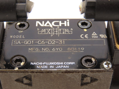 Nachi SA-G01-C6-D2-31 Hydraulic Directional Control Solenoid Valve Assy 24VDC
