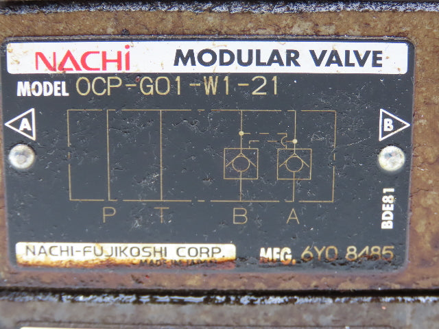 Nachi SA-G01-C6-D2-31 Hydraulic Directional Control Solenoid Valve Assy 24VDC