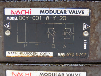 Nachi SA-G01-C6-D2-31 Hydraulic Directional Control Solenoid Valve Assy 24VDC
