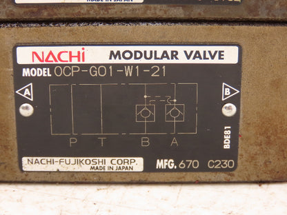 Nachi SA-G01-C6-D2-31 Hydraulic Directional Control Solenoid Valve Assy 24VDC