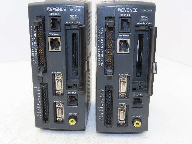 Keyence CV-2100 Machine Visual Digital Image Control Sensor Lot Of 2