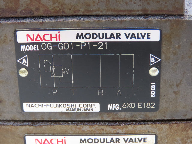 Nachi SA-G01-A3X-D2-31 Hydraulic Directional Control Solenoid Valve Assy 24VDC