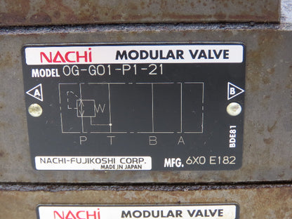 Nachi SA-G01-A3X-D2-31 Hydraulic Directional Control Solenoid Valve Assy 24VDC