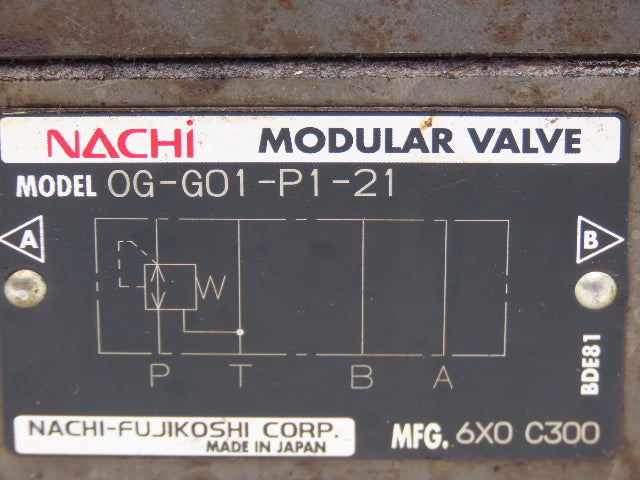 Nachi SA-G01-A3X-D2-31 Hydraulic Directional Control Solenoid Valve Assy 24VDC