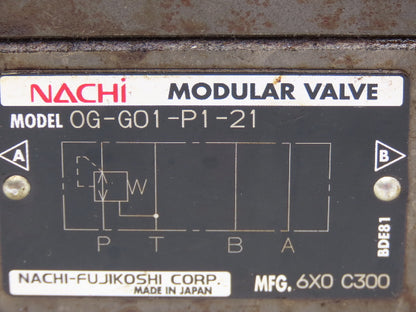Nachi SA-G01-A3X-D2-31 Hydraulic Directional Control Solenoid Valve Assy 24VDC