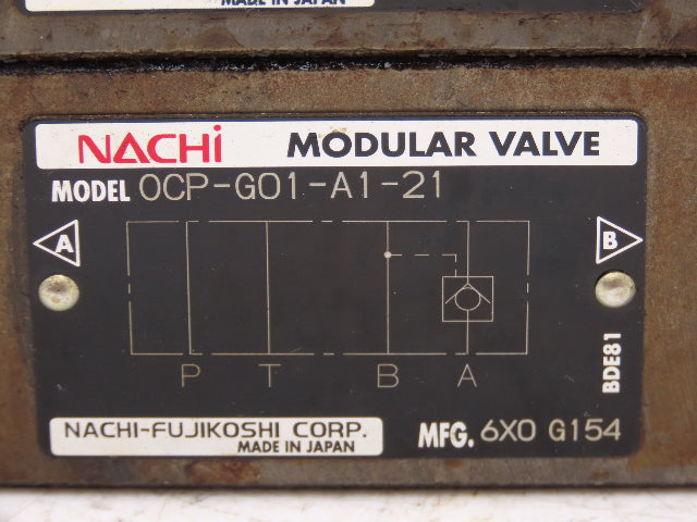 Nachi SA-G01-A3X-D2-31 Hydraulic Directional Control Solenoid Valve Assy 24VDC