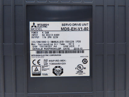 Mitsubishi MDS-EH-V1-80 AC Servo Drive Unit 4.5kW 17A 3ph 323V